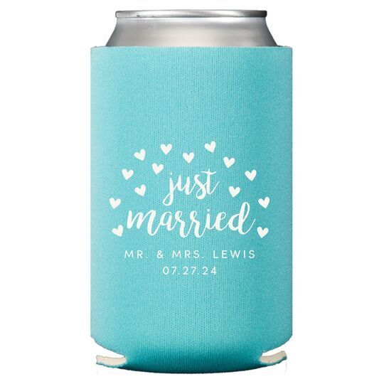 Confetti Hearts Just Married Collapsible Huggers